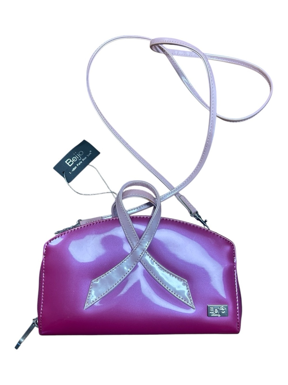 Beijo Breast Cancer Awareness Purse with Ribbon Fuschia/Pink